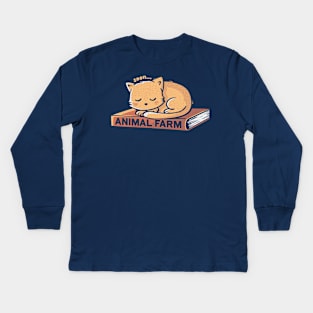 Animal Farm Navy Kids Long Sleeve T-Shirt